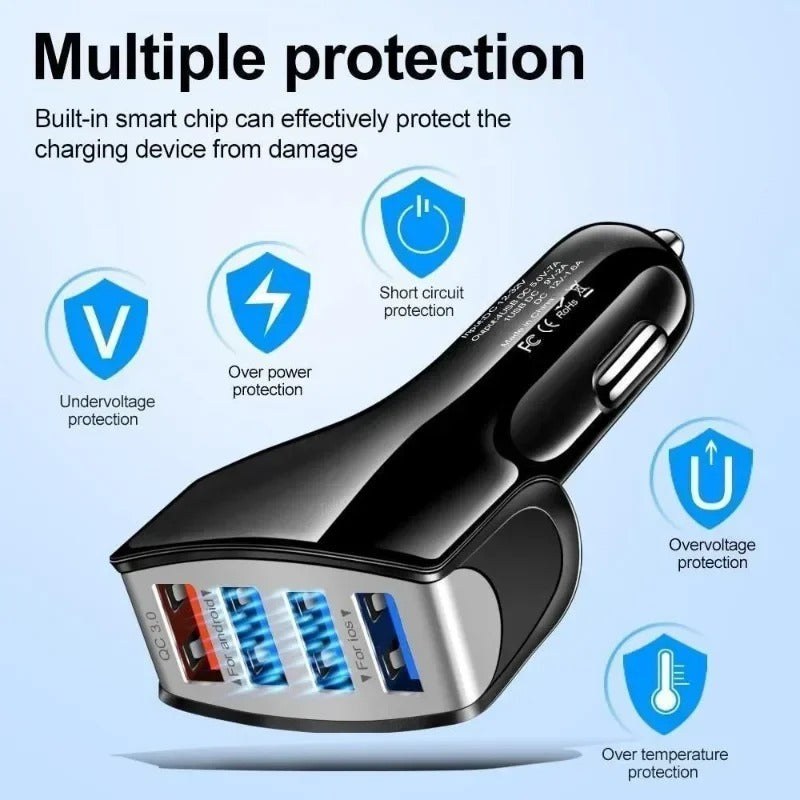 Quick Charge 3.0 Car Charger 4 Ports Fast charging adapter