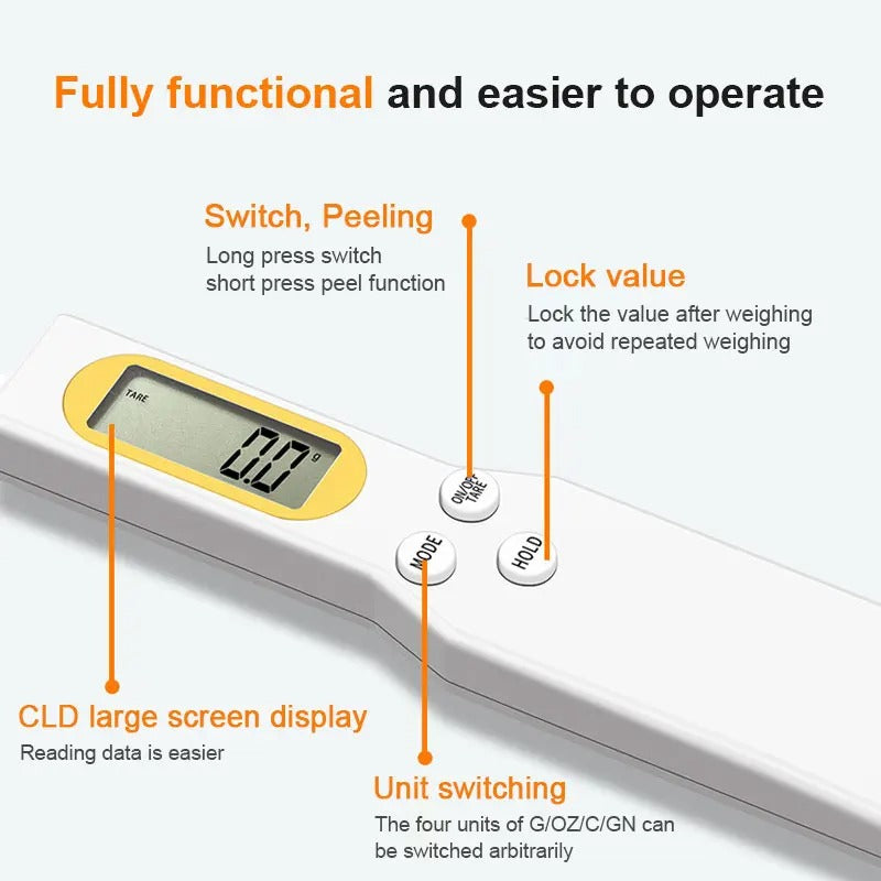 Weight Measuring Spoon LCD Digital Kitchen Gadget